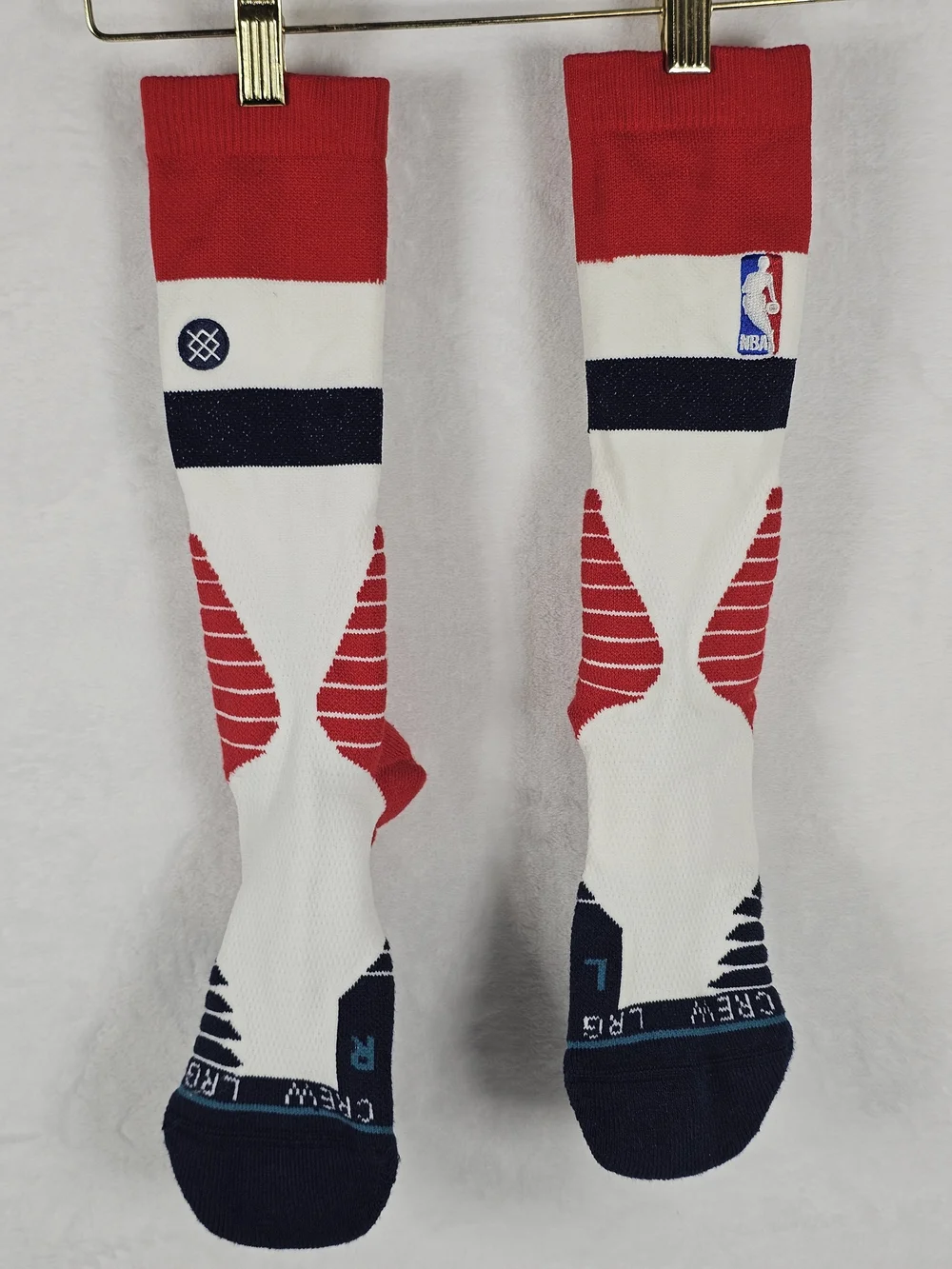NBA Stance Red, White & Navy Athletic Crew Socks